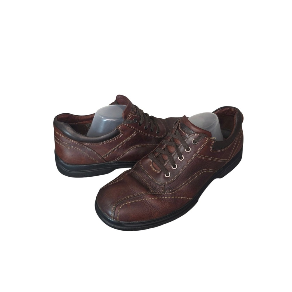 Johnston & Murphy Mens 13 Brown Leather Oxford Shoes Lace Up Casual Comfort